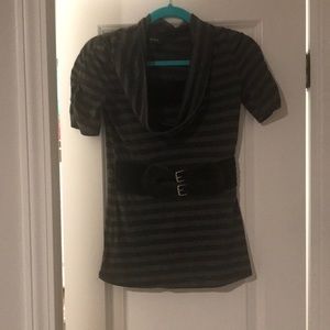 Black stripe office top